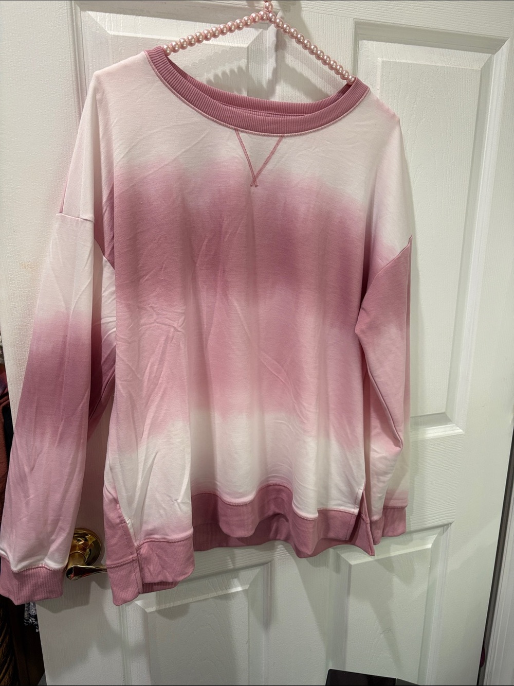 Cuddl duds pink tie dye lightweight sweatshirt NWOT